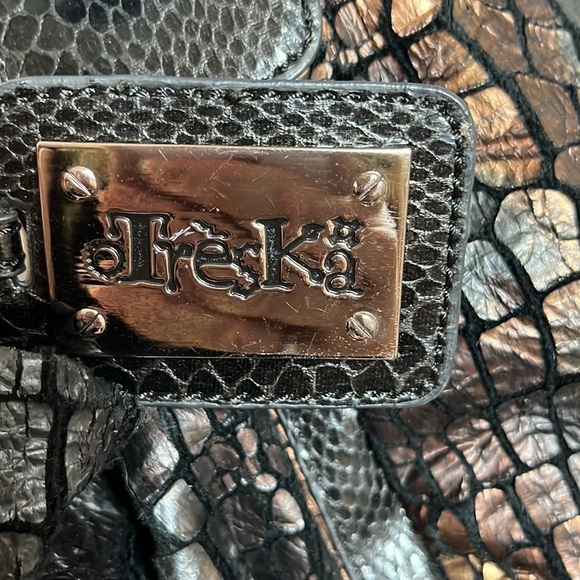 Treska brown iridescent faux reptile shoulder bag - Picture 4 of 6